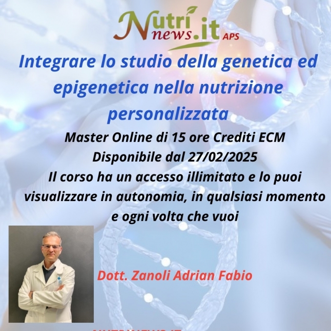 MASTER ONLINE DI 15 ORE DISPONIBILE DAL 27 FEBBRAIO 2025 - NUTRINEWS APS